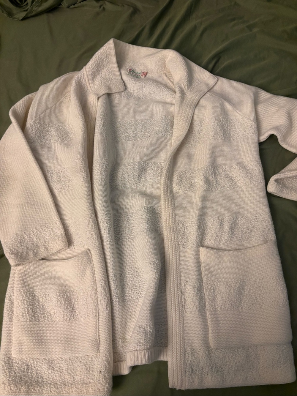 Cream Open-Front Women's Knit Coatigan